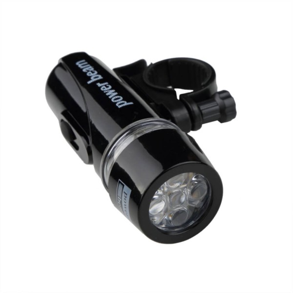 Bicycle headlight, with 5 leds, black color, flashlight, model I